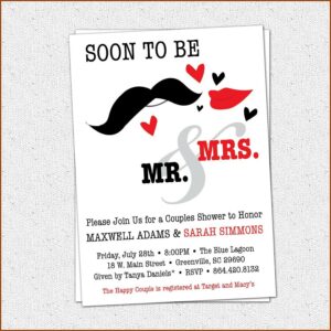 Couples Wedding Shower Invitations Templates Free