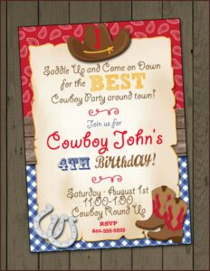 Cowboy Birthday Party Invitation Template