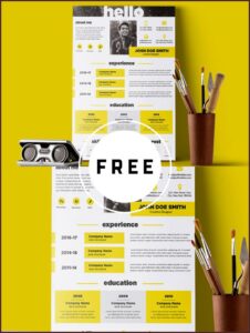 Creative And Elegant Resume Template Free Psd
