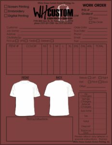 Custom T Shirt Order Form Template Free
