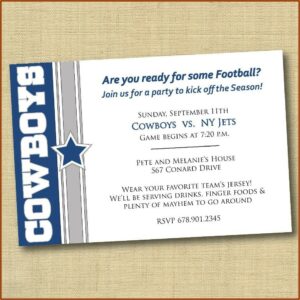 Dallas Cowboys Birthday Invitation Template