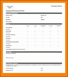 Downloadable Free Employee Evaluation Form Template Word