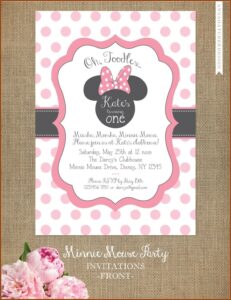 Editable Minnie Mouse Birthday Invitation Template
