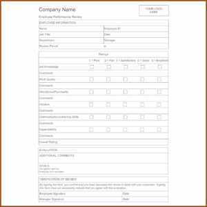 Employee Evaluation Form