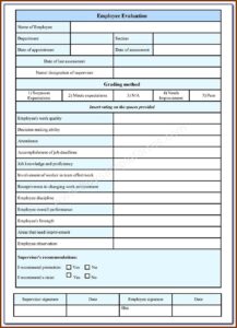 Employee Evaluation Form Pdf