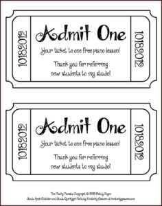 Event Raffle Ticket Free Template