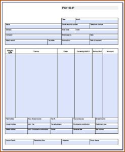 Fake Pay Stub Template Excel