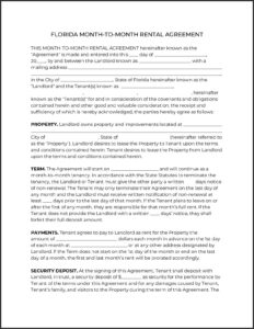 Florida Rental Lease Agreement Template