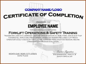 Forklift Certification Template