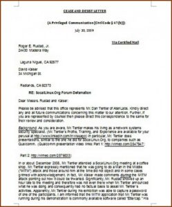 Free Cease And Desist Letter Template For Slander