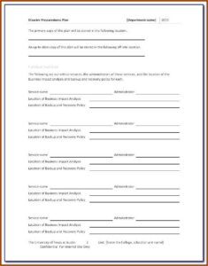 Free Disaster Recovery Plan Template