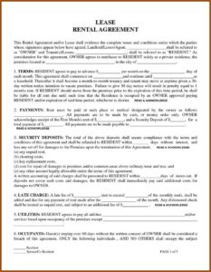 Free Download Rental Lease Agreement Templates