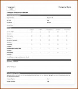 Free Employee Evaluation Form Template Word Australia