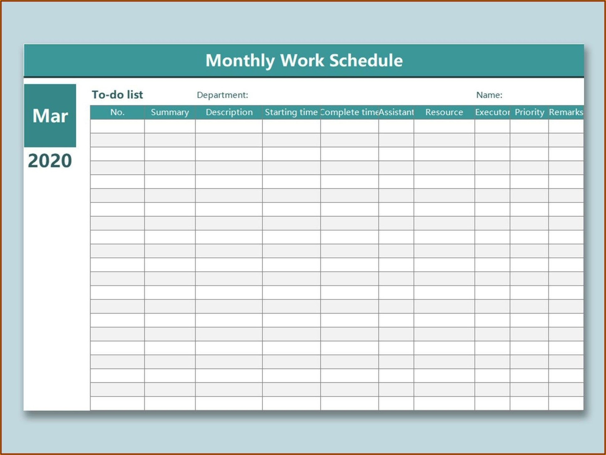 Free Excel Employee Scheduling Template