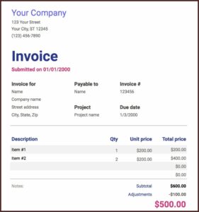 Free Google Doc Invoice Template