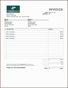 Free Invoice Documents Templates