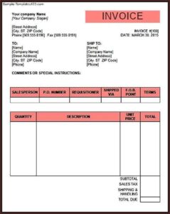 Free Invoice Template Doc