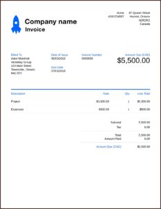Free Invoice Template For Quickbooks Online