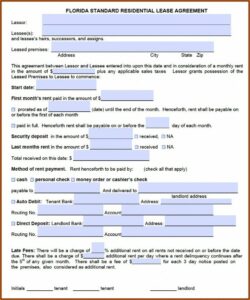 Free Lease Agreement Template Florida