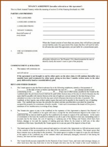 Free Lease Agreement Template Uk