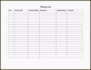 Free Mileage Log Template For Word