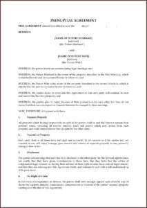 Free Prenuptial Agreement Template Word