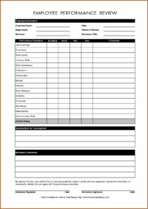 Free Printable Employee Review Form