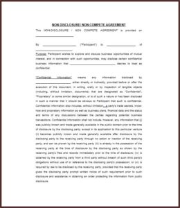 Free Printable Non Disclosure Agreement Form