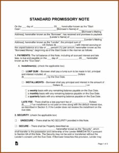 Free Promissory Note Template For Car Loan