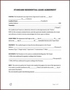 Free Rental Agreement Template Word South Africa