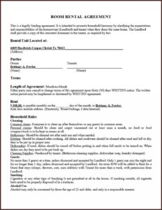 Free Rental Agreement Template Word Uk