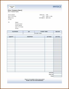 Free Sample Of Invoice For Services Rendered
