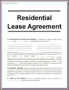 Free Sample Rental Agreement Template Word