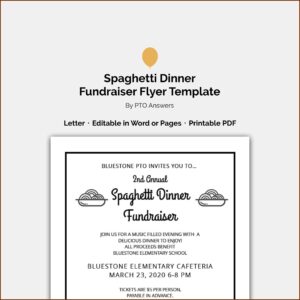 Free Spaghetti Dinner Ticket Template