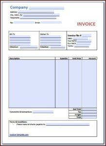 Free Word Doc Invoice Template
