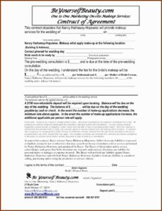 Freelance Makeup Artist Contract Template