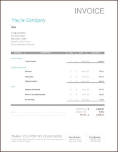 Freelance Web Developer Invoice Template