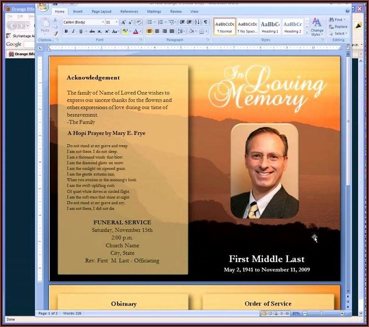 Funeral Card Templates Microsoft Word Free