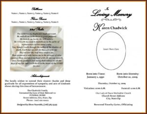 Funeral Program Printable Obituary Template