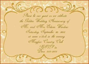 Golden Wedding Anniversary Certificate Template