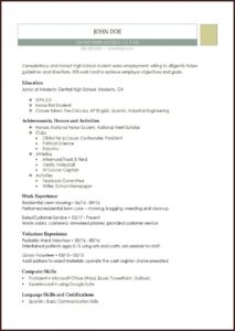 High School Student Resume Google Free Template