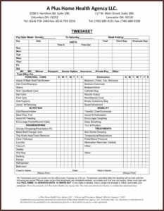 Home Health Aide Timesheet Template