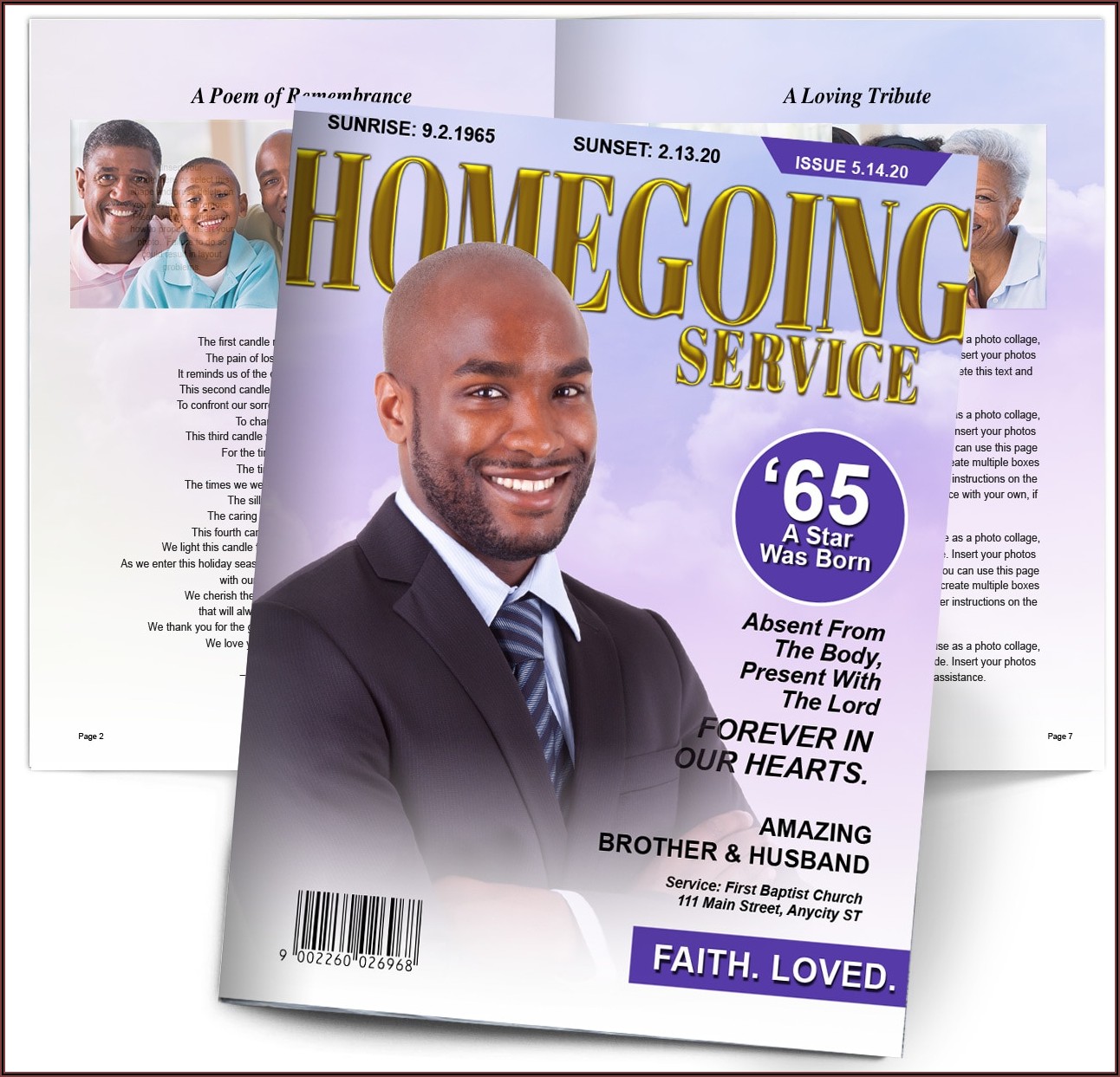 Homegoing Funeral Program Template