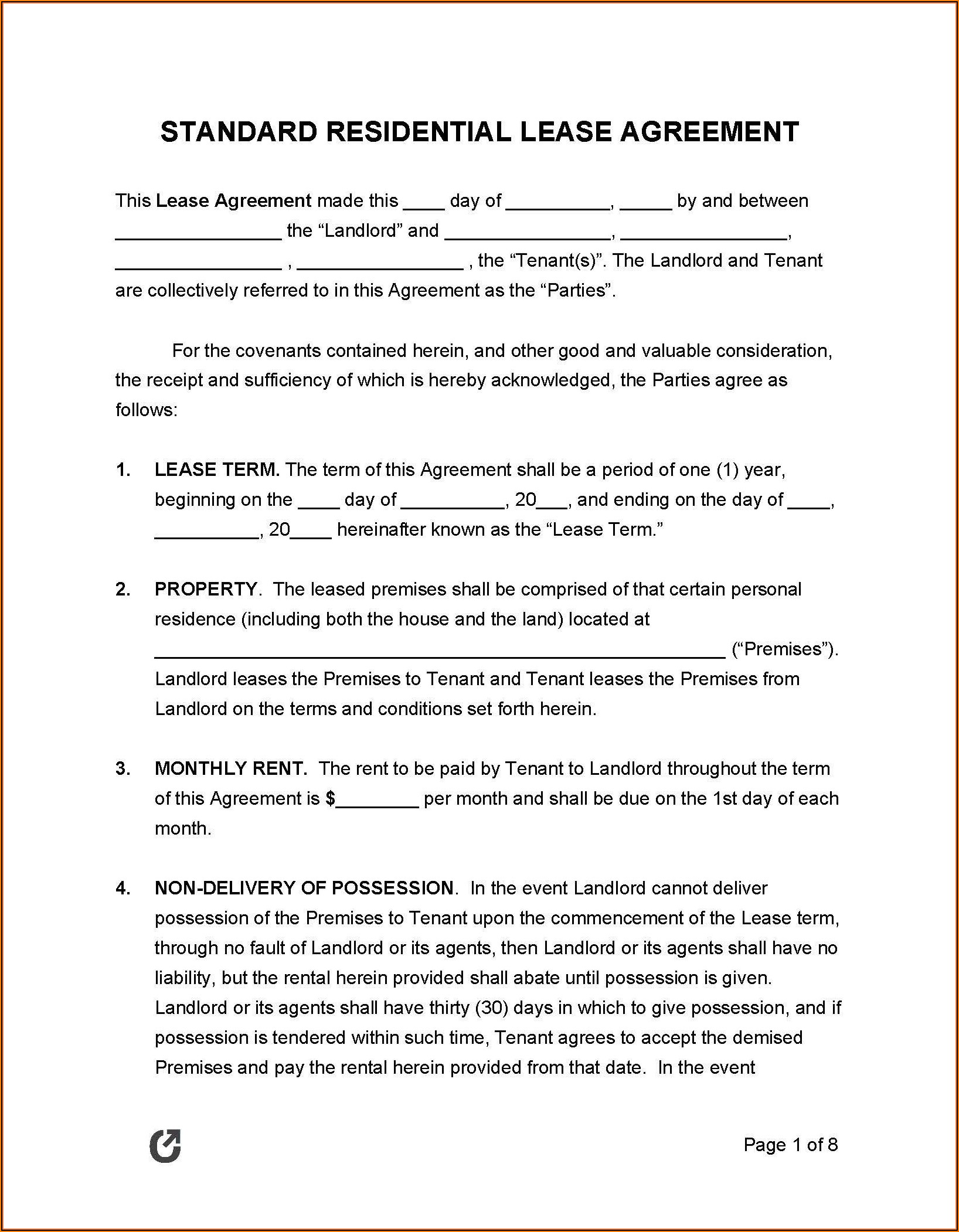 Rental Agreement Template Word South Africa