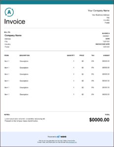 Invoice Template For Services Rendered