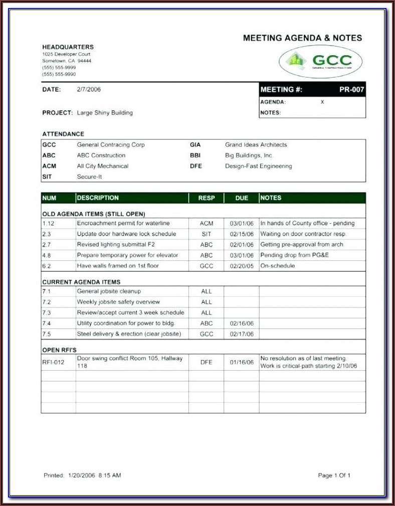 Iso 9001 Management Review Minutes Template