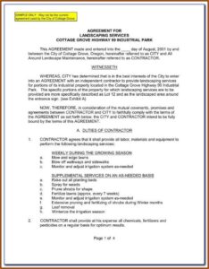 Landscape Contract Example