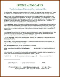 Landscape Contract Template Pdf