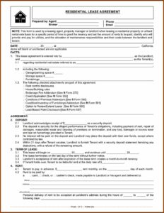 Lease Agreement Form Residential