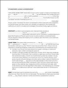 Lease Agreement Residential Template